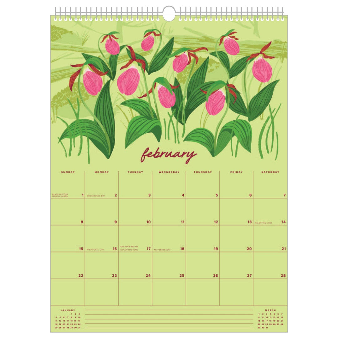 Smudge Ink paper 2026 Wildflower Wall Calendar