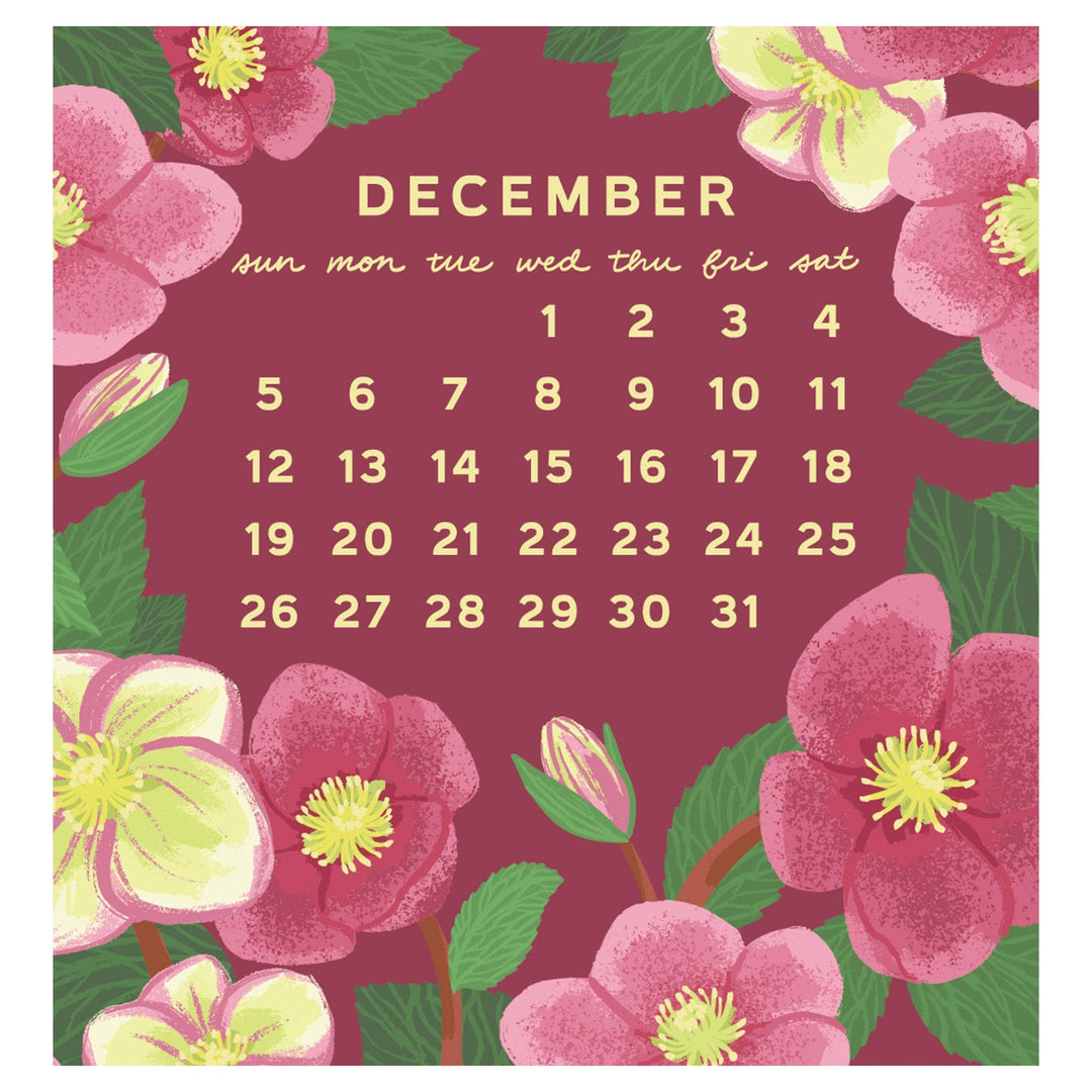 Smudge Ink paper 2027 Flower Power Mini Calendar