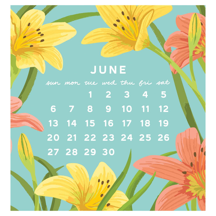 Smudge Ink paper 2027 Flower Power Mini Calendar