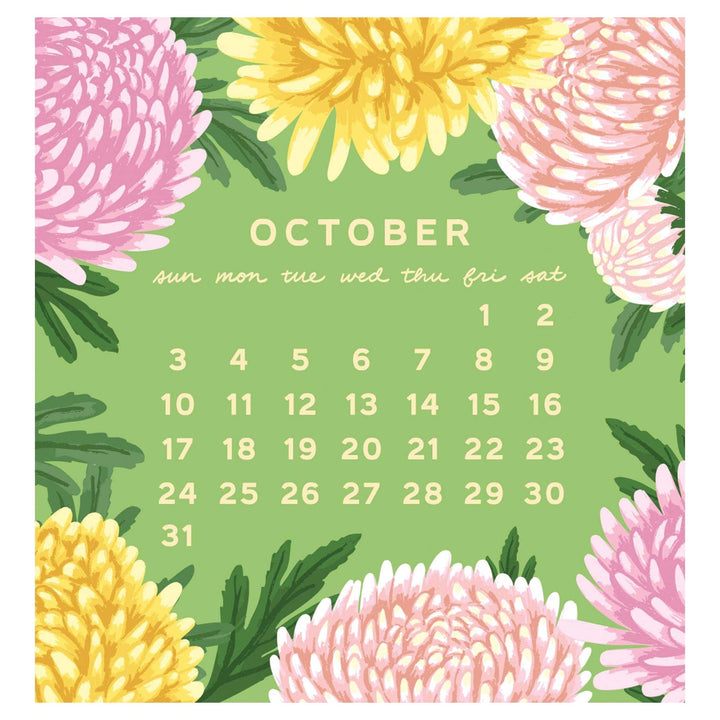 Smudge Ink paper 2027 Flower Power Mini Calendar