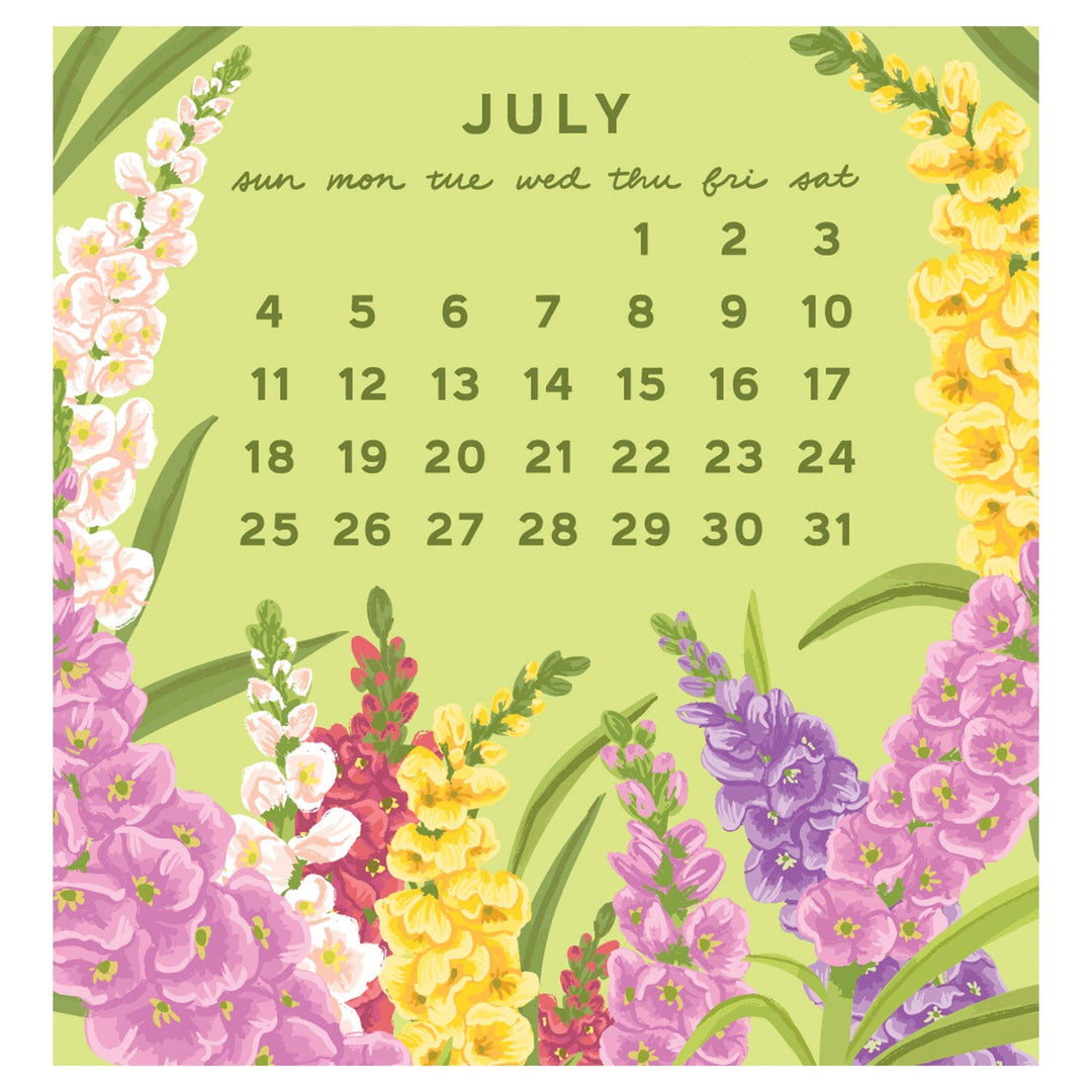 Smudge Ink paper 2027 Flower Power Mini Calendar