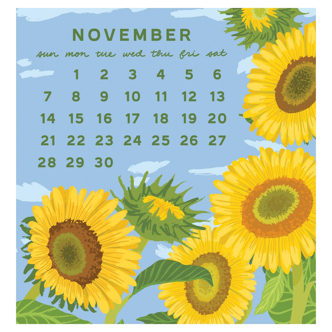 Smudge Ink paper 2027 Flower Power Mini Calendar