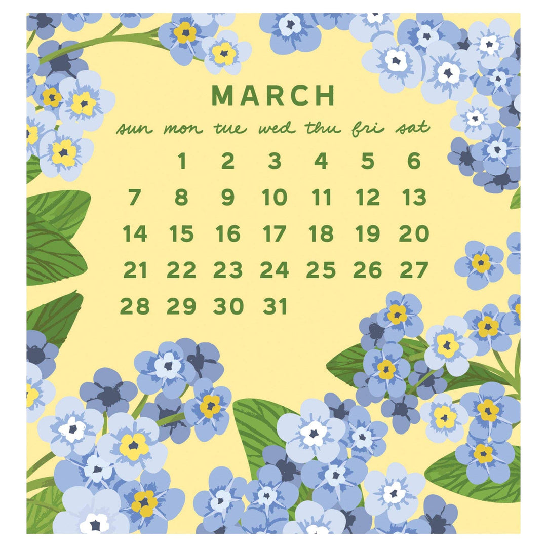 Smudge Ink paper 2027 Flower Power Mini Calendar