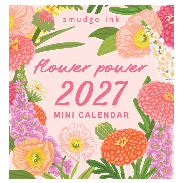 Smudge Ink paper 2027 Flower Power Mini Calendar