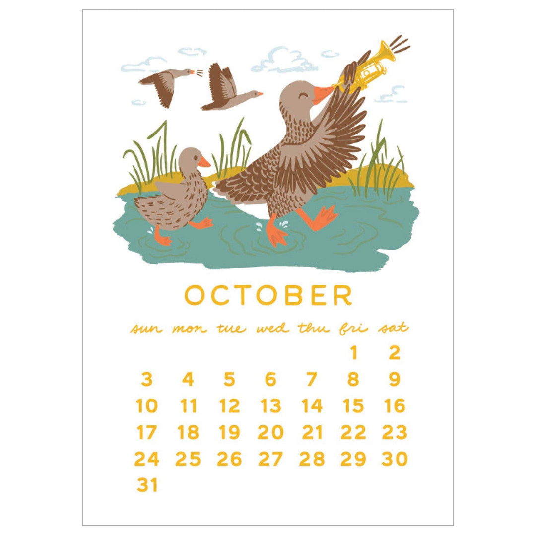 Smudge Ink paper 2027 Makin' Music Letterpress Desk Calendar