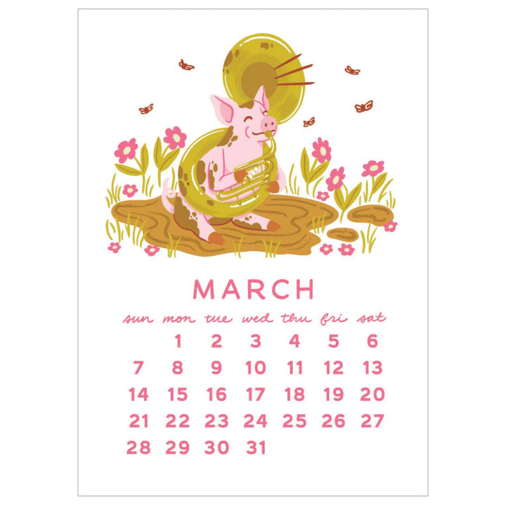 Smudge Ink paper 2027 Makin' Music Letterpress Desk Calendar