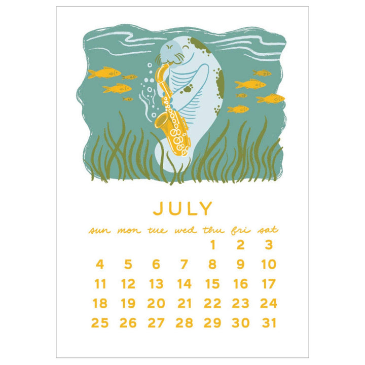 Smudge Ink paper 2027 Makin' Music Letterpress Desk Calendar