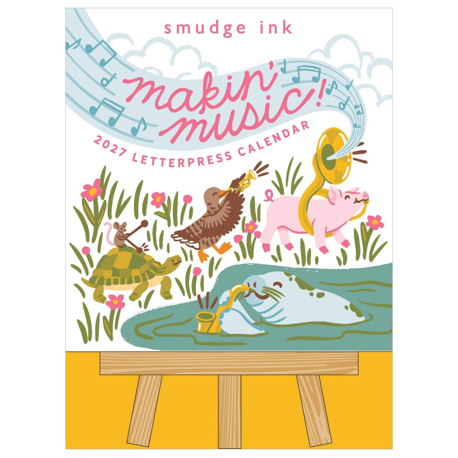 Smudge Ink paper 2027 Makin' Music Letterpress Desk Calendar
