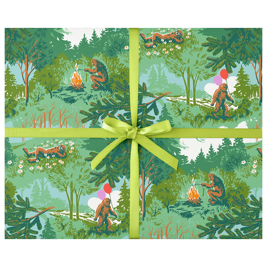 Smudge Ink Party Sasquatch Gift Wrap