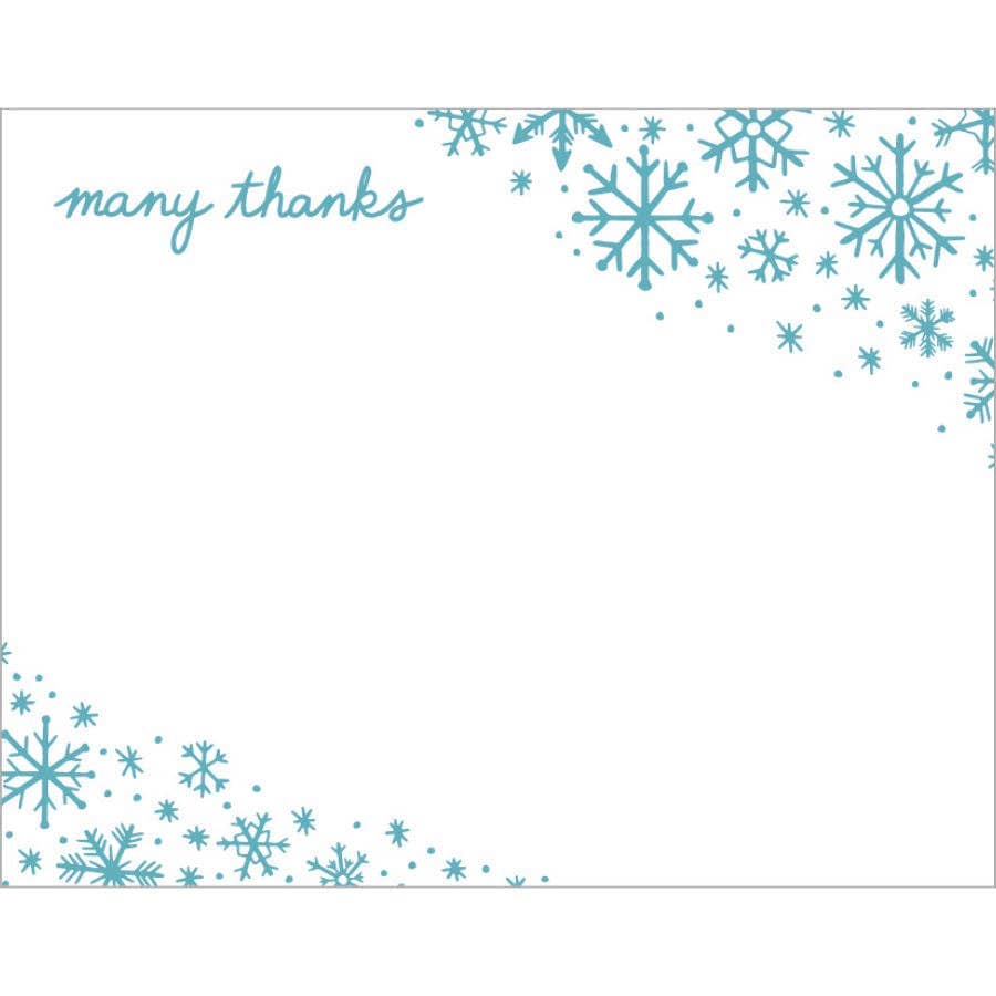 Smudge Ink Snowflakes Note Cards with Letterpress Envelopes