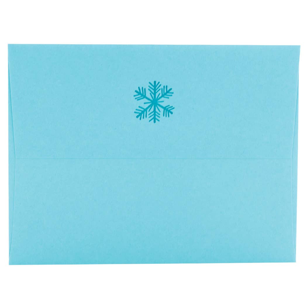 Smudge Ink Snowflakes Note Cards with Letterpress Envelopes