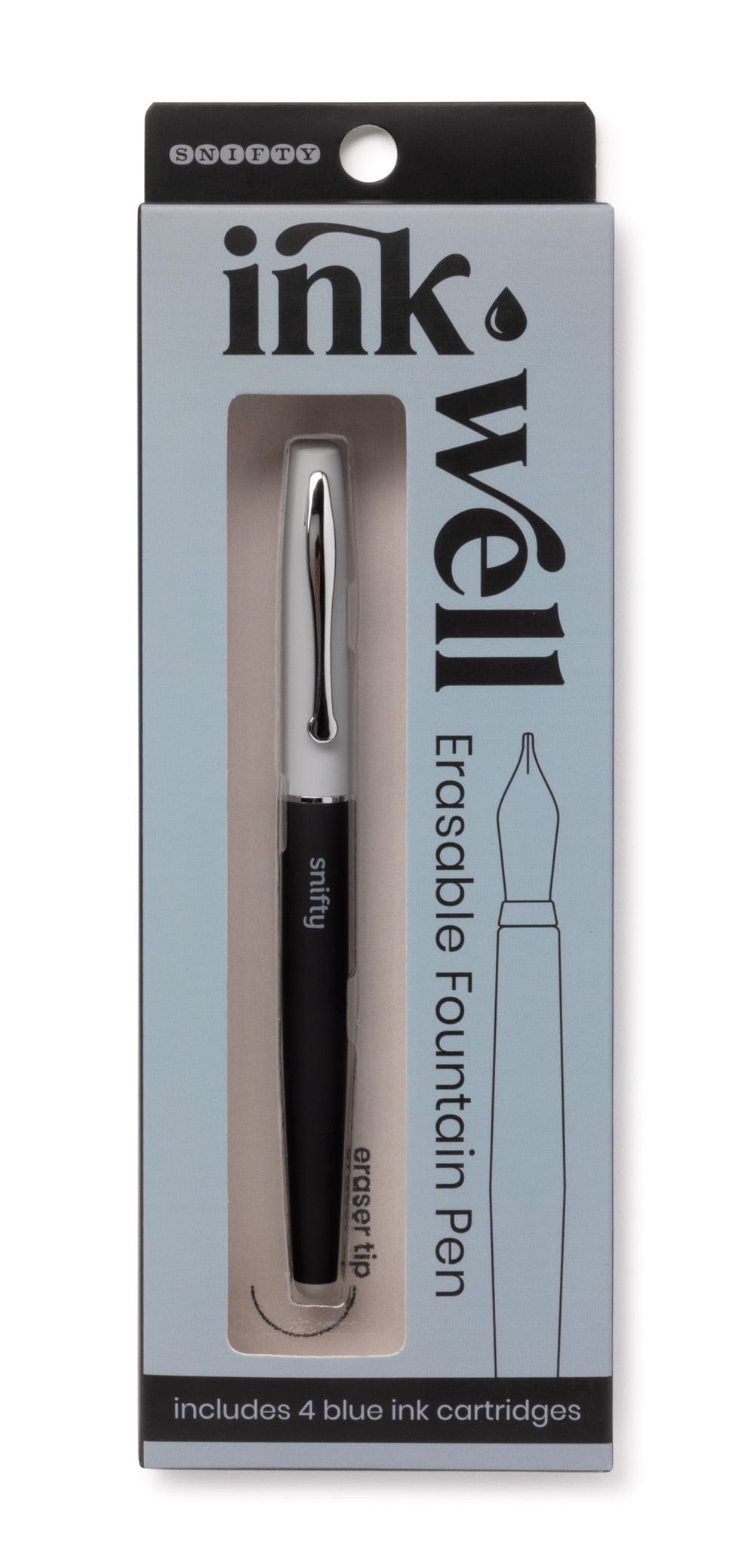 Snifty Paper Ink Well Erasable Fountain Pen - Black & Grey | SNIFTY