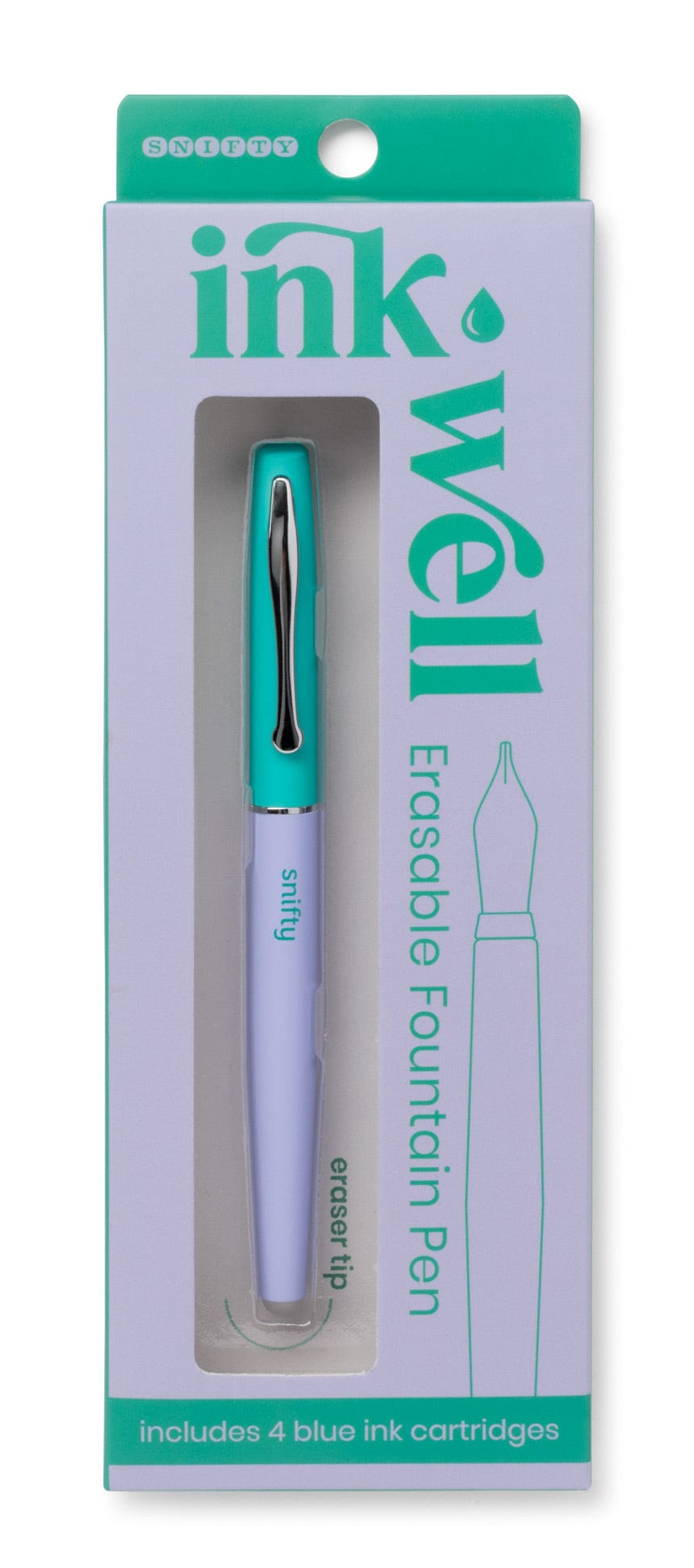 Snifty Paper Ink Well Erasable Fountain Pen - Periwinkle & Kelly | SNIFTY