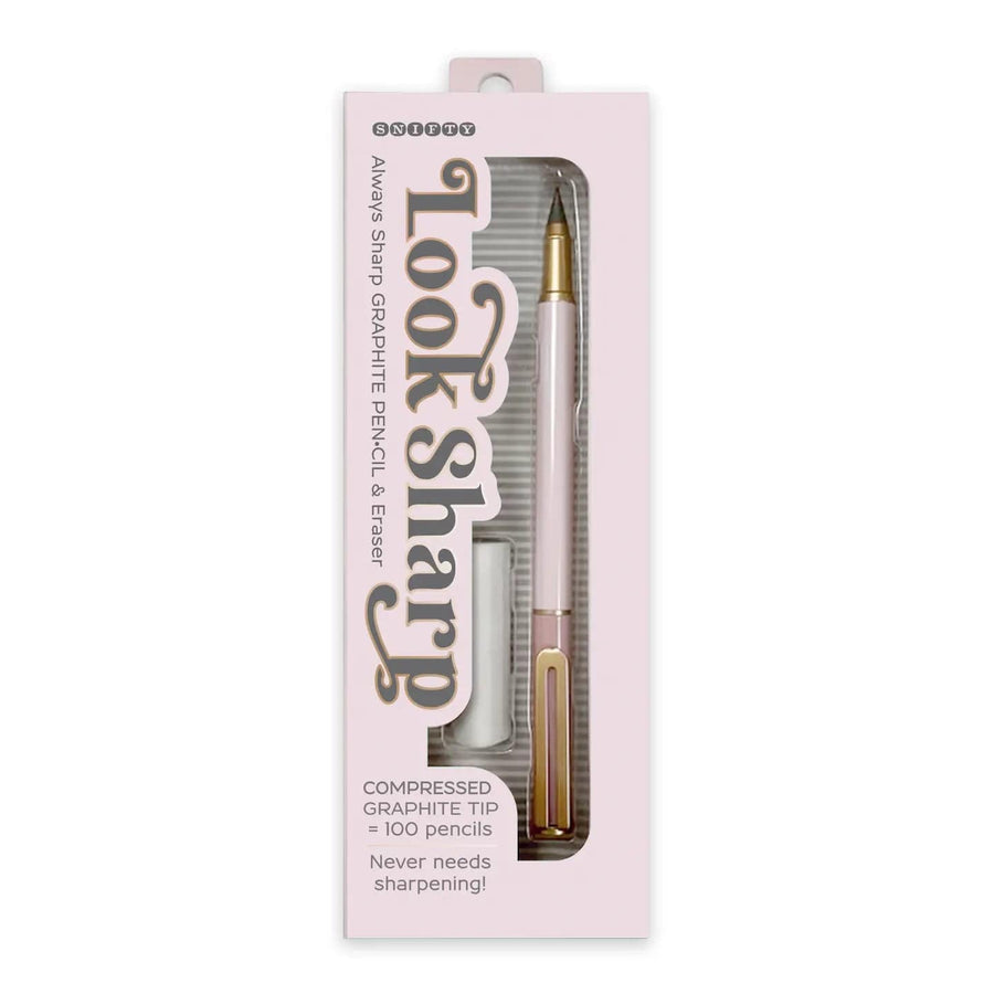 Snifty Pen and Pencils Look Sharp Graphite Pencil & Eraser - Blush