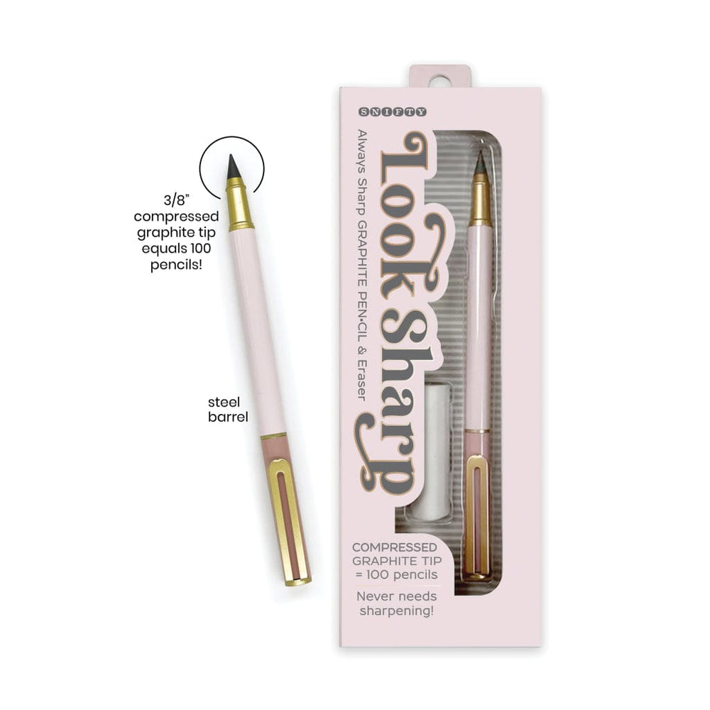 Snifty Pen and Pencils Look Sharp Graphite Pencil & Eraser - Blush