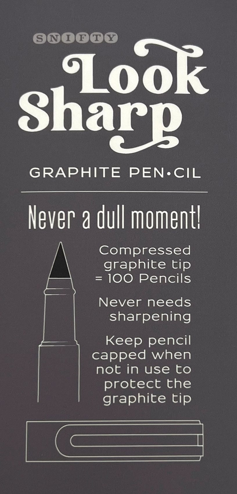 Snifty Pen and Pencils Look Sharp Graphite Pencil & Eraser - Gray