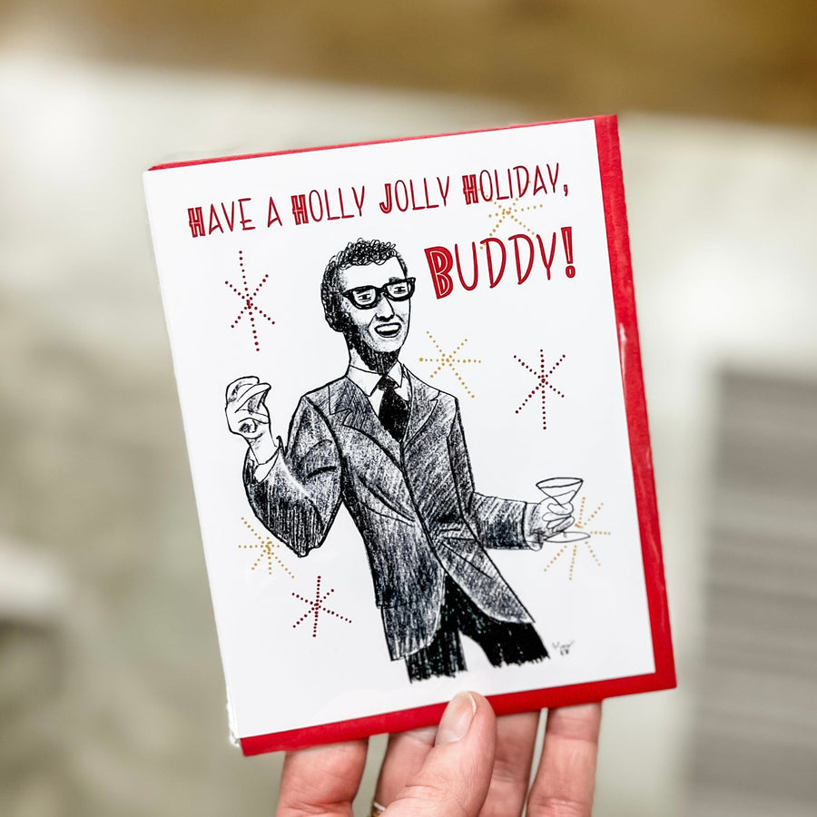 Snowday Press Card Have a Holly Jolly Holiday, Buddy Card