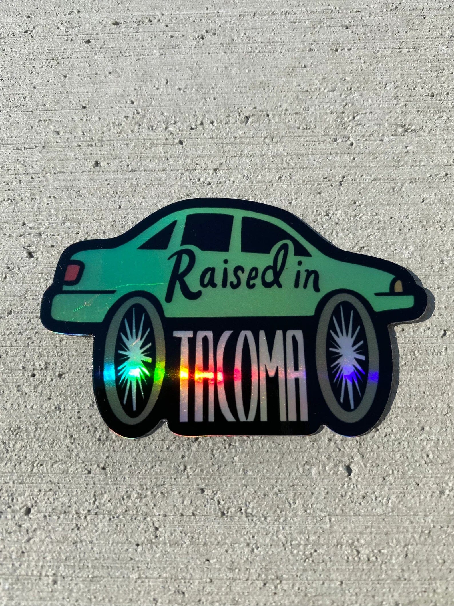 Snowday Press Sticker Raised in Tacoma Sticker