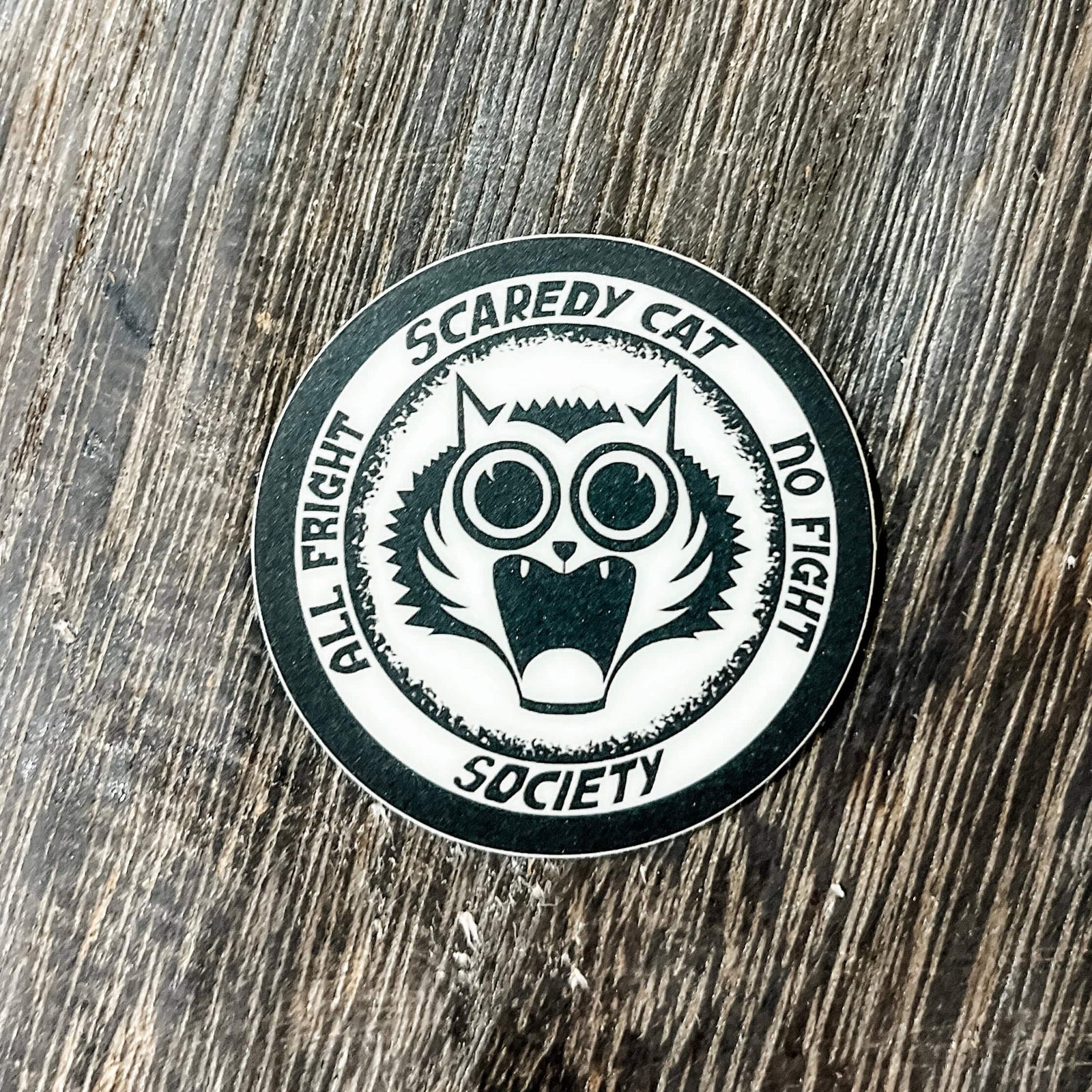 Snowday Press Sticker Scaredy Cat Glow in the Dark Sticker