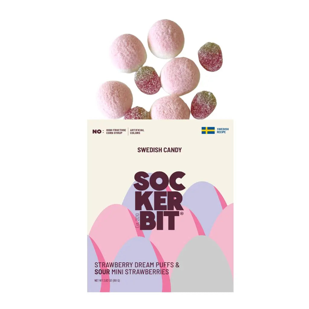 Sockerbit Treats Easter Sweet & Sour Strawberry Field Swedish Candy | Sockerbit