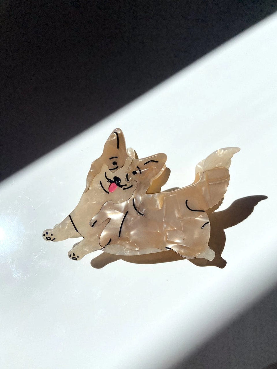 Corgi Dog Breed Claw Hair Clip Paper Luxe