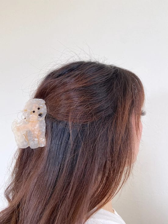 Solar Eclipse Hair Accessories Hand-Painted Bichon Frisé Dog Claw Hair Clip