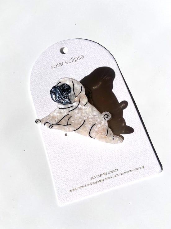 Solar Eclipse Hair Accessories Hand-Painted Pug Dog Breed Claw Hair Clip