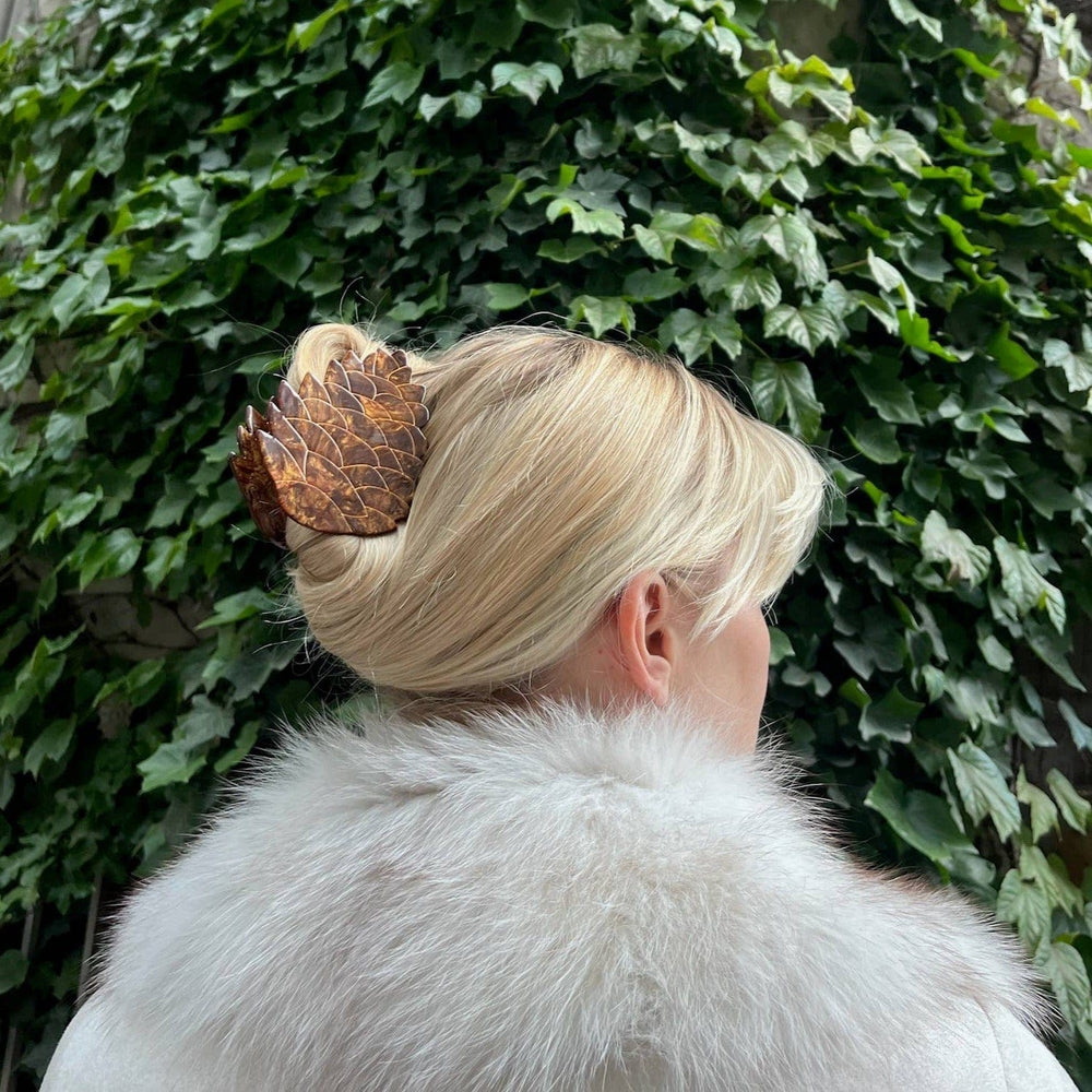 Solar Eclipse Hair Claws & Clips Hand-painted Pinecone Claw Hair Clip