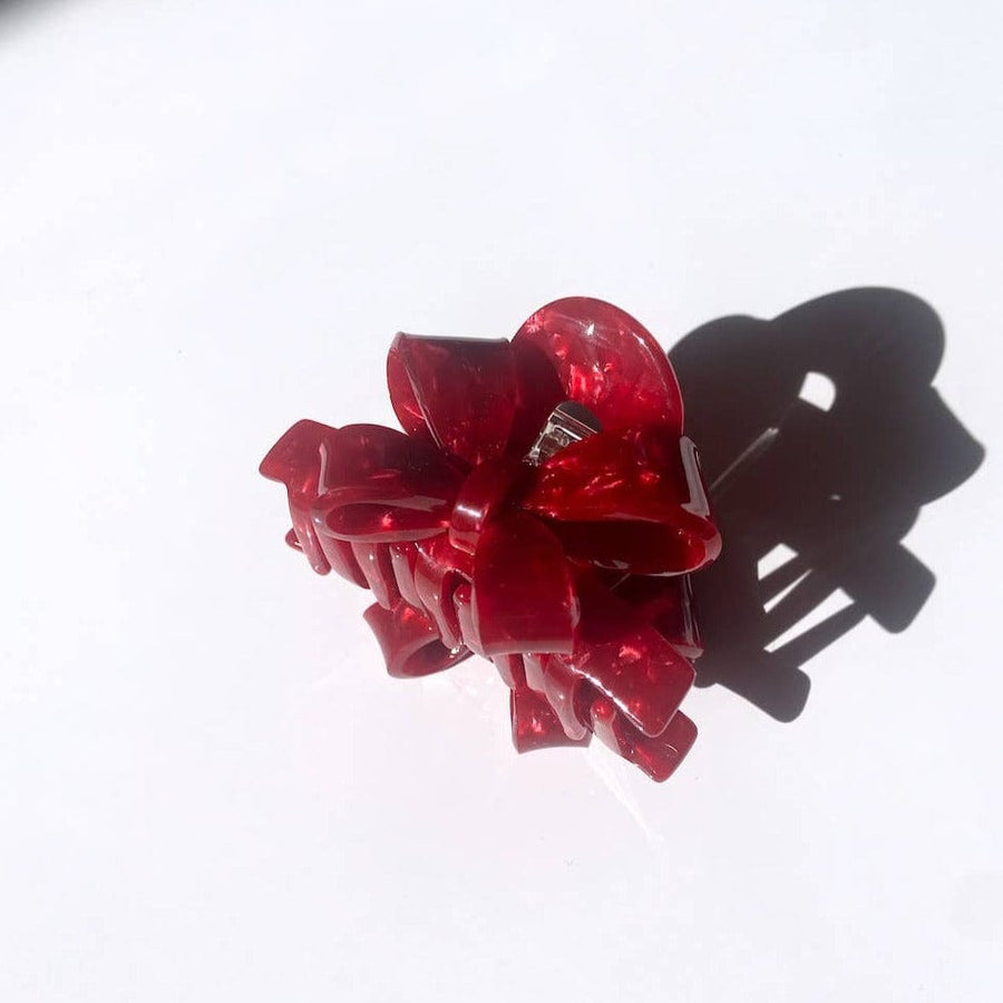 Solar Eclipse Hair Claws & Clips Red Bow Acetate Holiday Claw Hair Clip