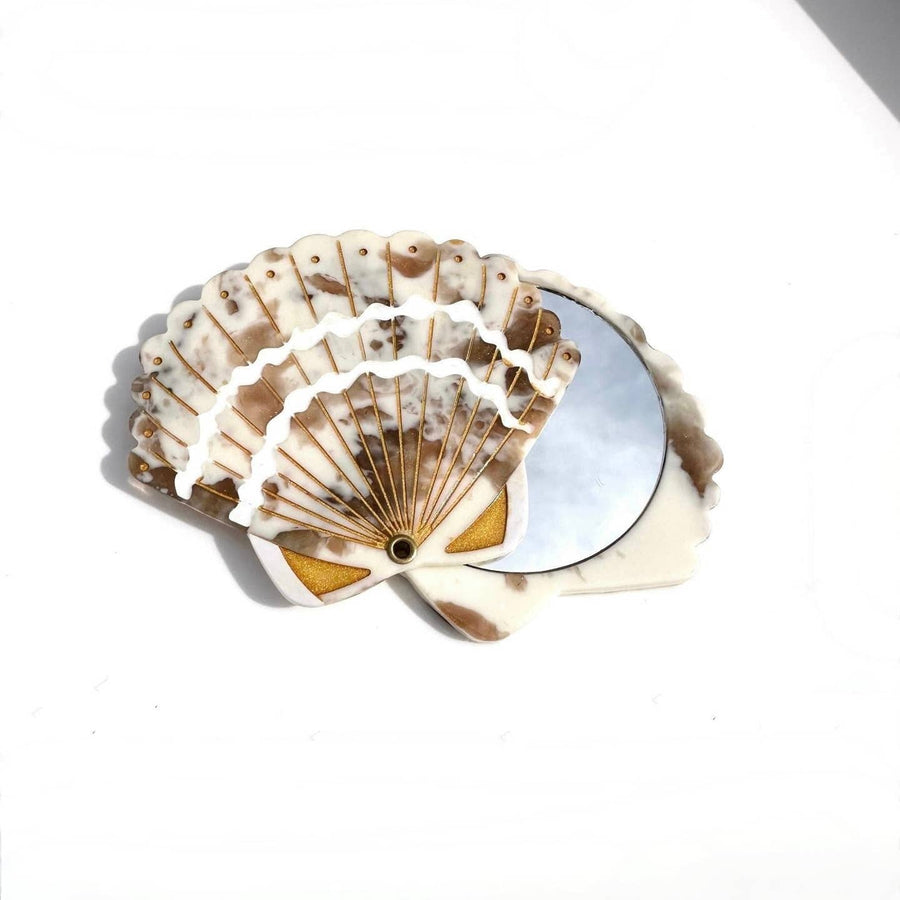 Solar Eclipse Mirror Seashell Compact Mirror