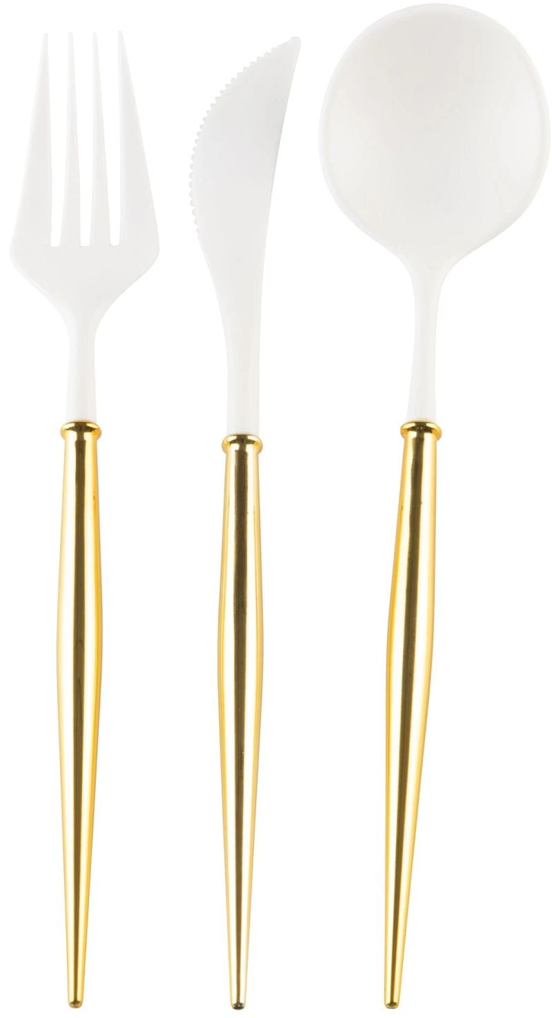 Sophistiplate Party Supplies Bella Cutlery White/Gold