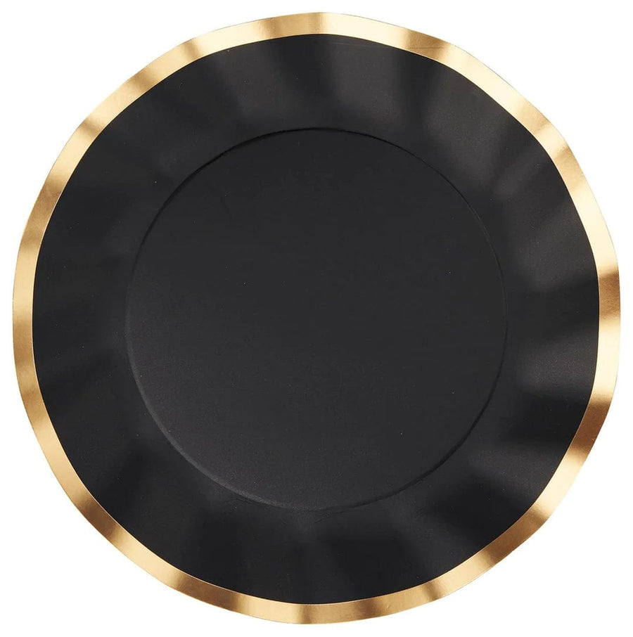 Sophistiplate Party Supplies Wavy Salad Plate Everyday Black
