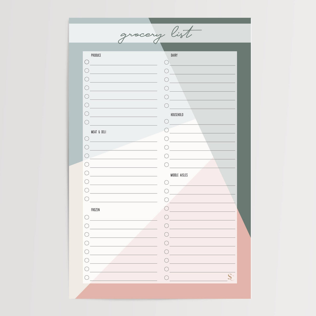 Sound & Circle Notepad Grocery List - Light Geometric