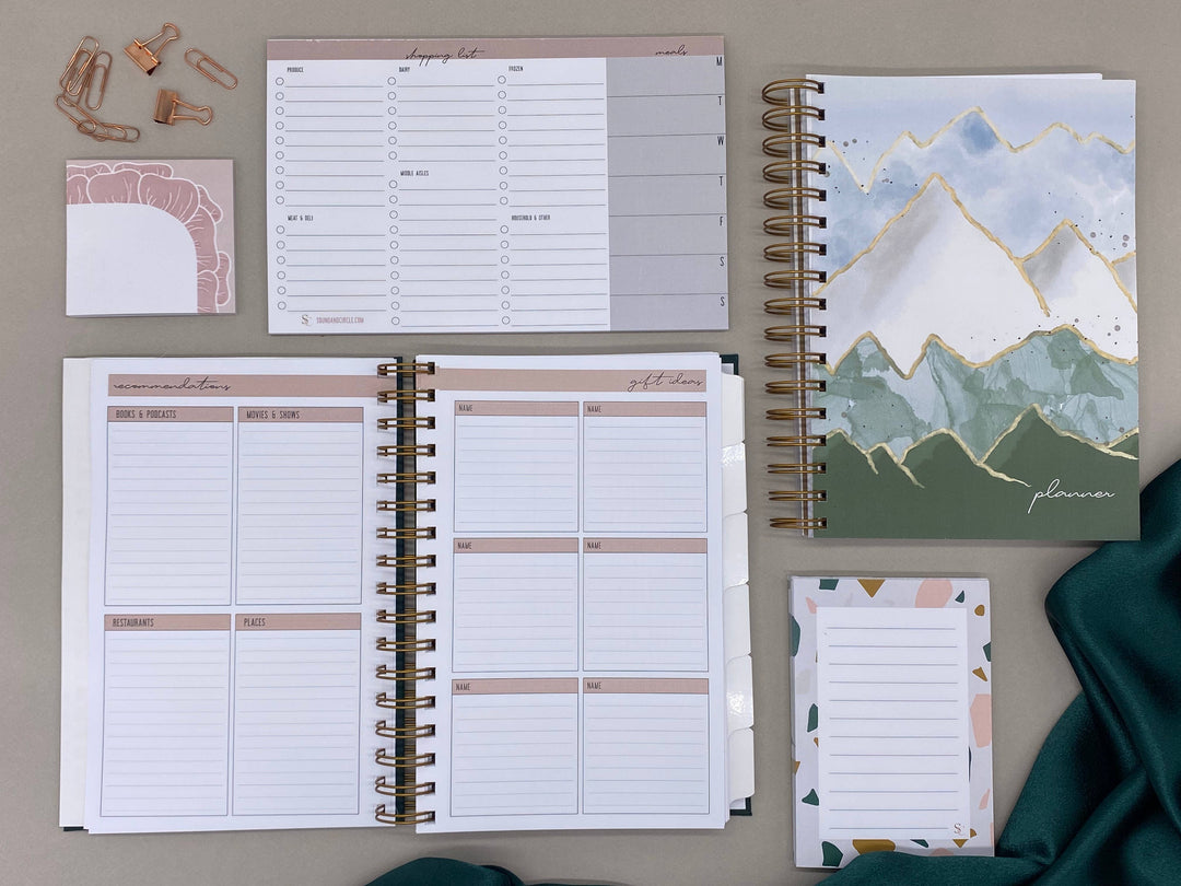 Sound & Circle Planner Undated Weekly Planner | Mountains