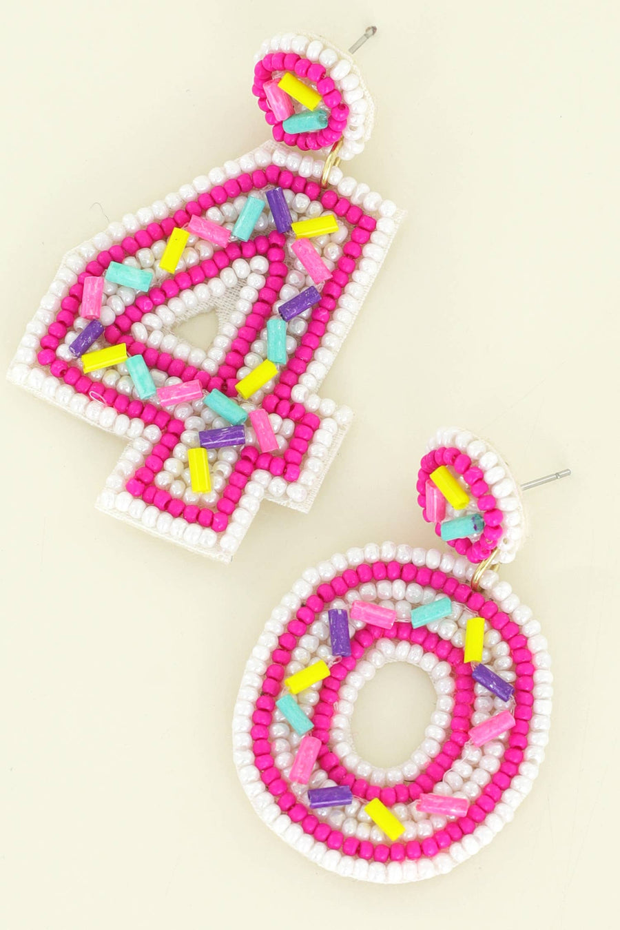 SP Sophia Collection Earrings Beaded "40" w/ Sprinkles Birthday Dangle Earrings