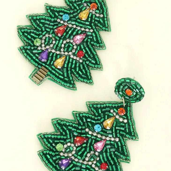 SP Sophia Collection Earrings Beaded Christmas Tree Dangle Earrings