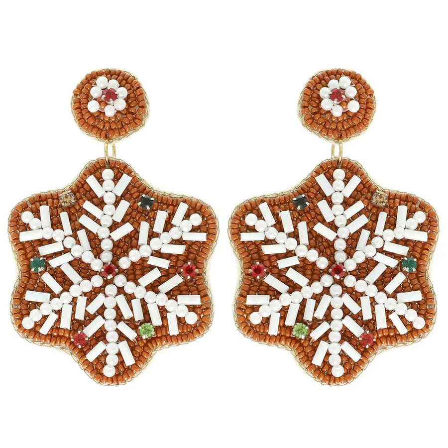 SP Sophia Collection Earrings Christmas Jeweled Snowflake Earrings