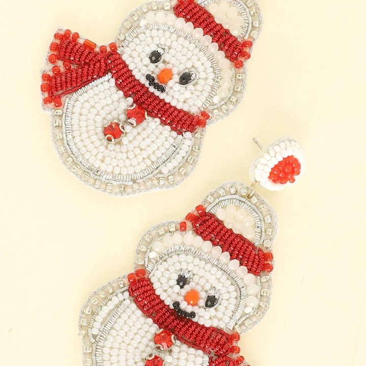 SP Sophia Collection Earrings Christmas Scarfed Snowman Post Earrings