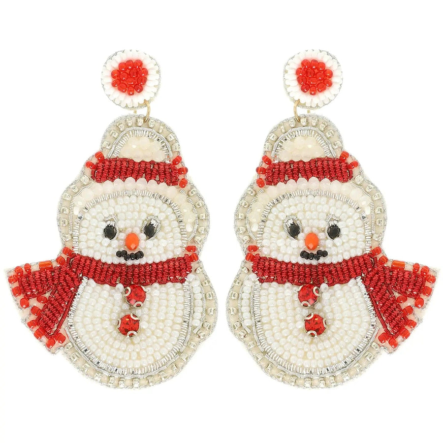 SP Sophia Collection Earrings Christmas Scarfed Snowman Post Earrings