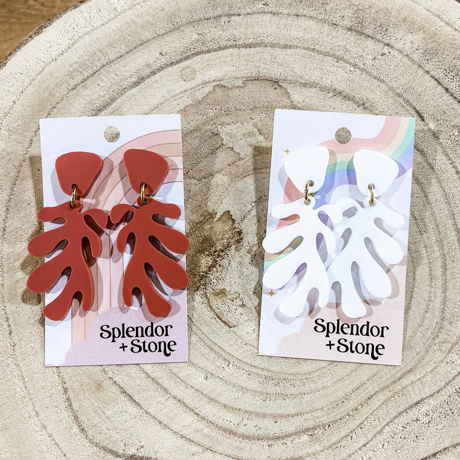 Splendor and Stone Coral Shape Earrings