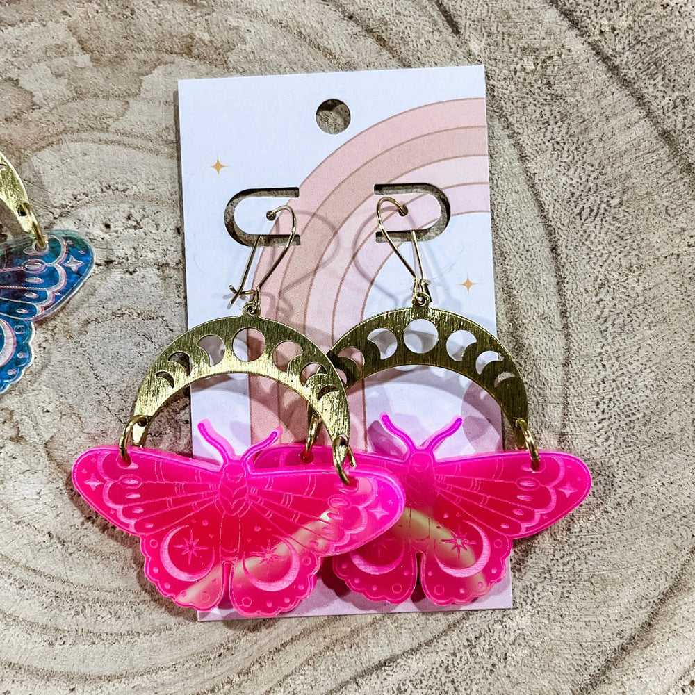 Splendor and Stone Pink Mystical Butterfly Earrings