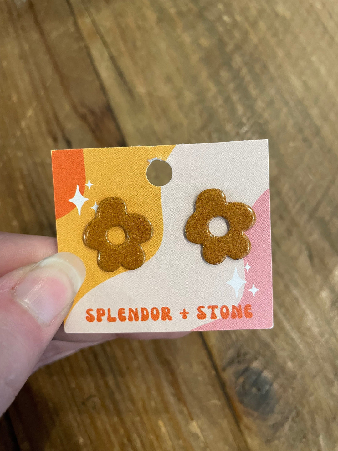 Splendor and Stone Powder Coated Flower Studs