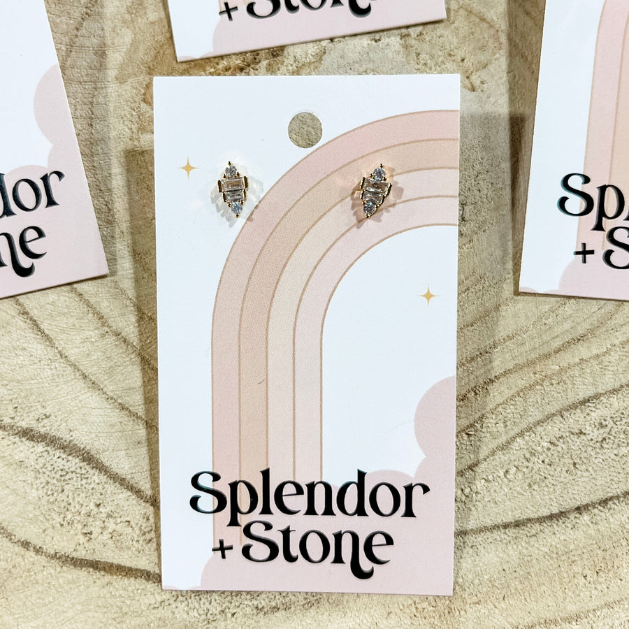 Splendor and Stone Thick CZ Studs