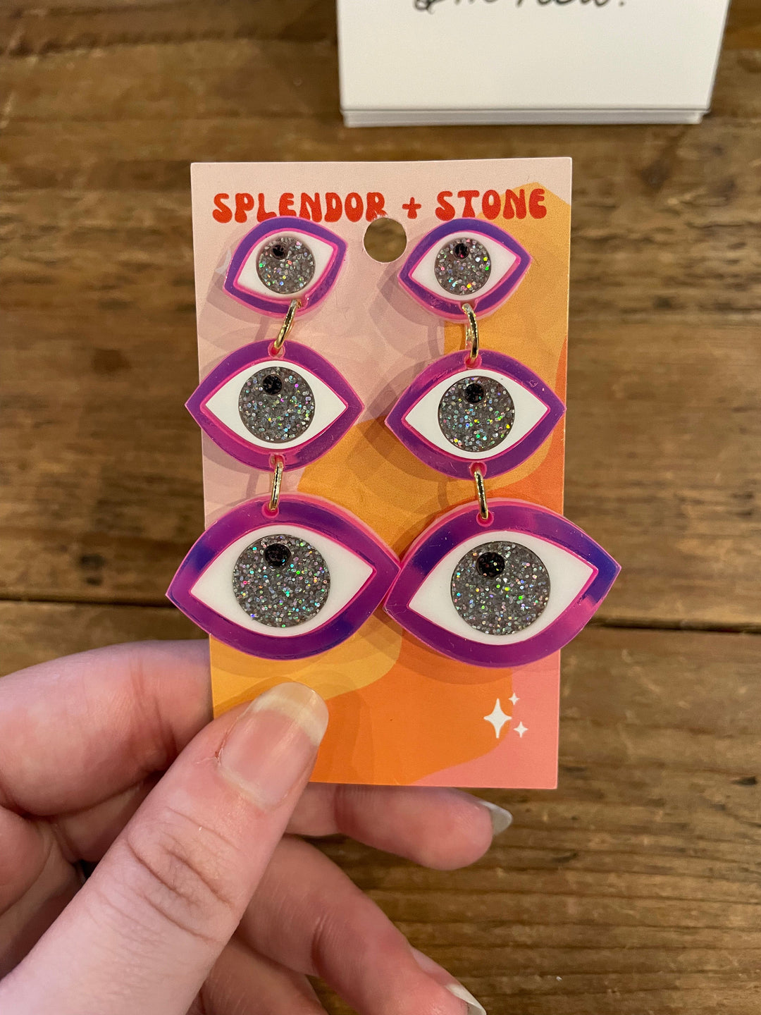 Splendor and Stone Triple Eye Earrings