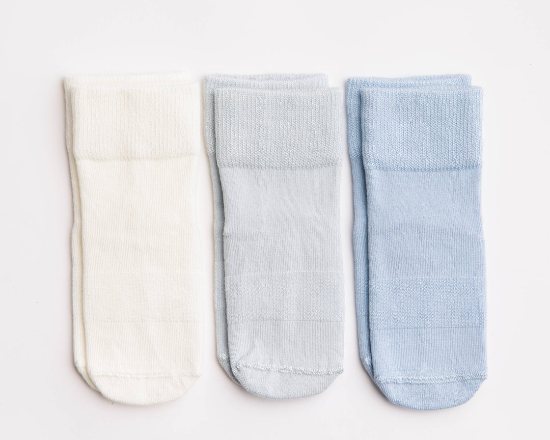 squid socks Baby & Toddler Socks & Tights 0 - 6M Casen - Non-Slip Baby Socks in Ivory, Powder and Baby Blue