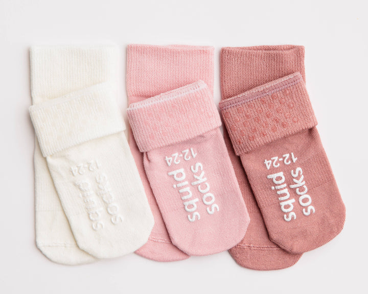 squid socks Baby & Toddler Socks & Tights Claire - Non-Slip Baby Socks in Ivory, Peony, Desert Rose