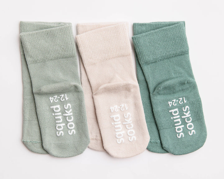 squid socks Baby & Toddler Socks & Tights Coastal - Non-Slip Baby Socks Stone Gray, Eucalyptus, Thyme