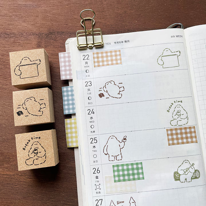 Stamp Marche Paper Stamp Marche Yeti-kun Illustration Stamp - Hitchhiking