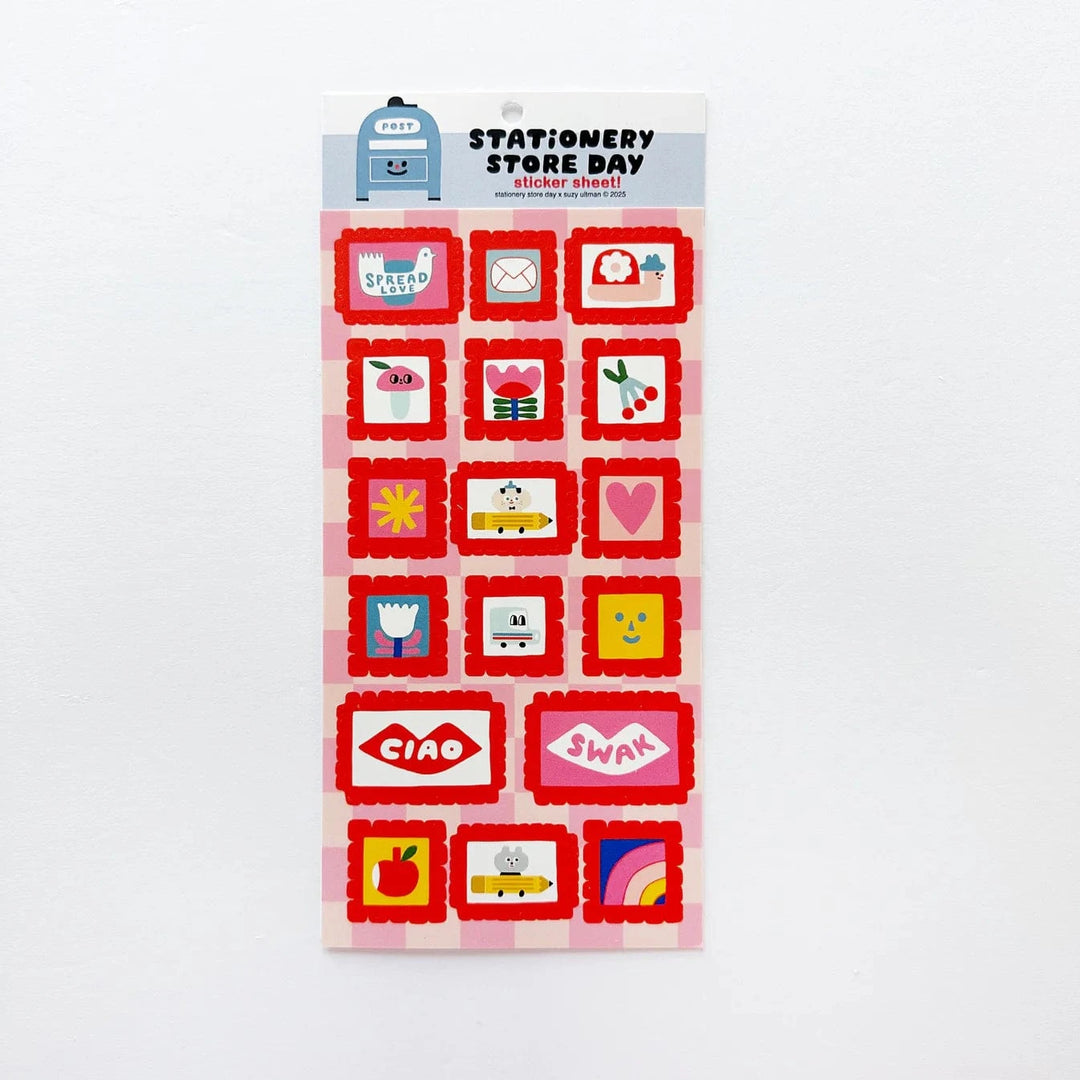 Stationery Store Day Cards Suzy's Stamps Sticker Sheet