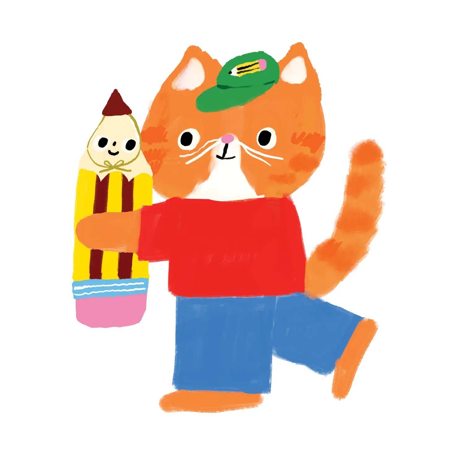Stationery Store Day Paper Cat and Pencil Besties Vinyl Sticker